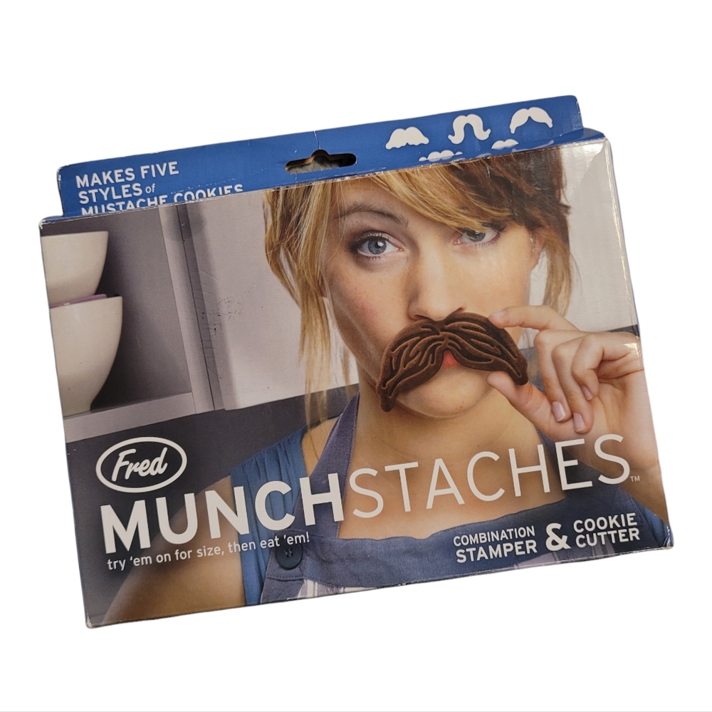 Mustache cookie cutter stamps